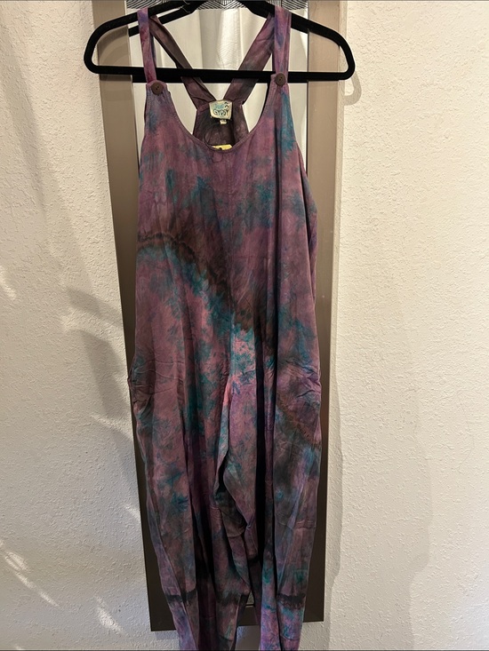 Jaded Gypsy Pants - Jaded Gypsy Jumpsuit Women's Tie-Dye Purple & Teal NWT size S/M